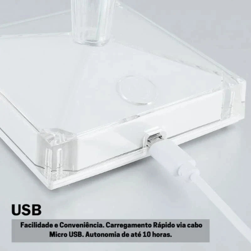 Luminária de Mesa de Led Sem Fio 3 em 1 Touch Utililar